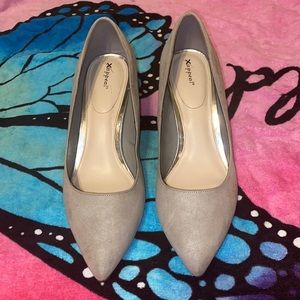 12M Xappeal Pale Grey Amelie Closed Toe Heels